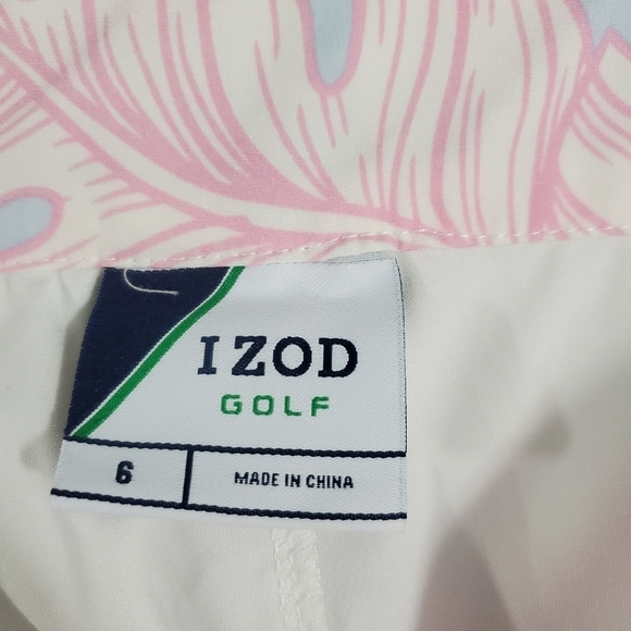 Izod golf pastel Pink Blue tennis leaf print skort women's size 6 barbiecore - Picture 6 of 8